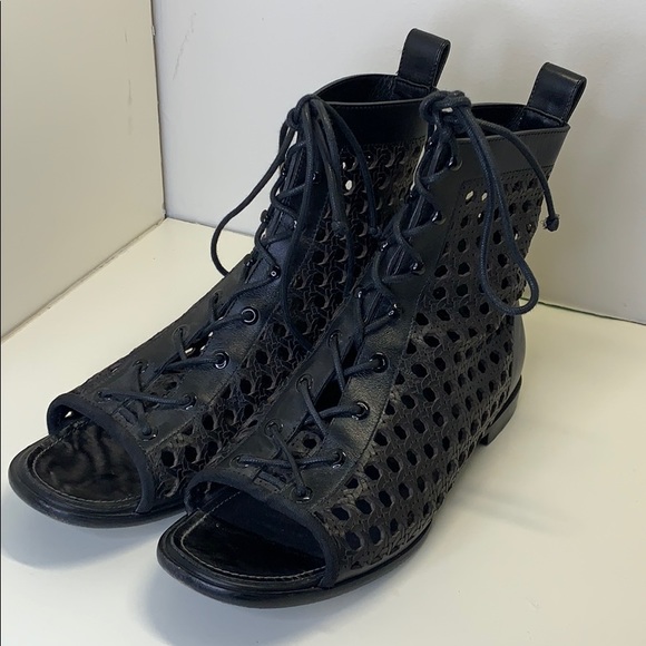 Proenza Schouler Lace-Up Cage Flat Boot Open Toe - Picture 2 of 9